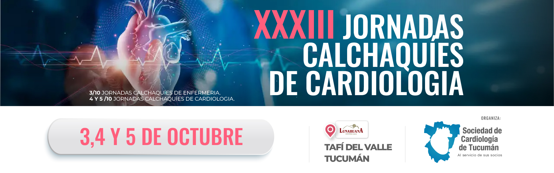Banner principal del evento XXXIII Jornadas Calchaquies de Cardiología